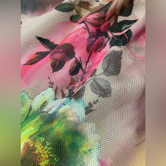 ASOS Bonded Mesh Bandeau Floral Midi Prom Dress NWT - Picture 6 of 9